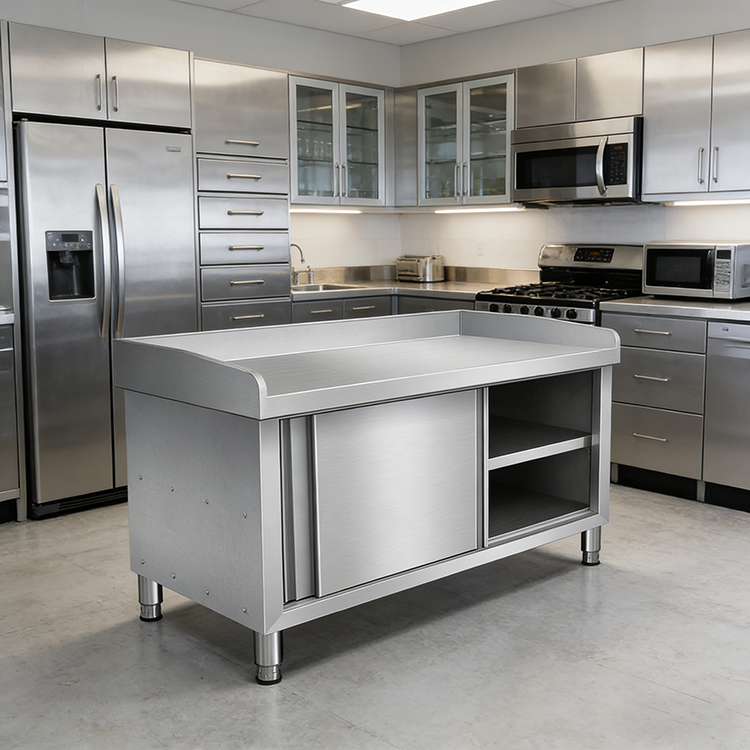 Edelstahl-Arbeitstisch mit Sch – Commercial Kitchen Worktops Bewertung und Preis