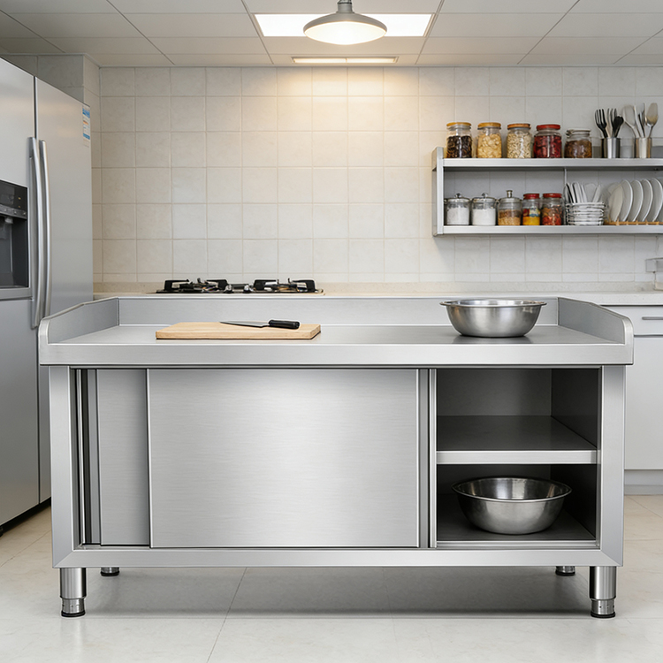 Edelstahl-Arbeitstisch mit Sch – Commercial Kitchen Worktops Bewertung und Preis