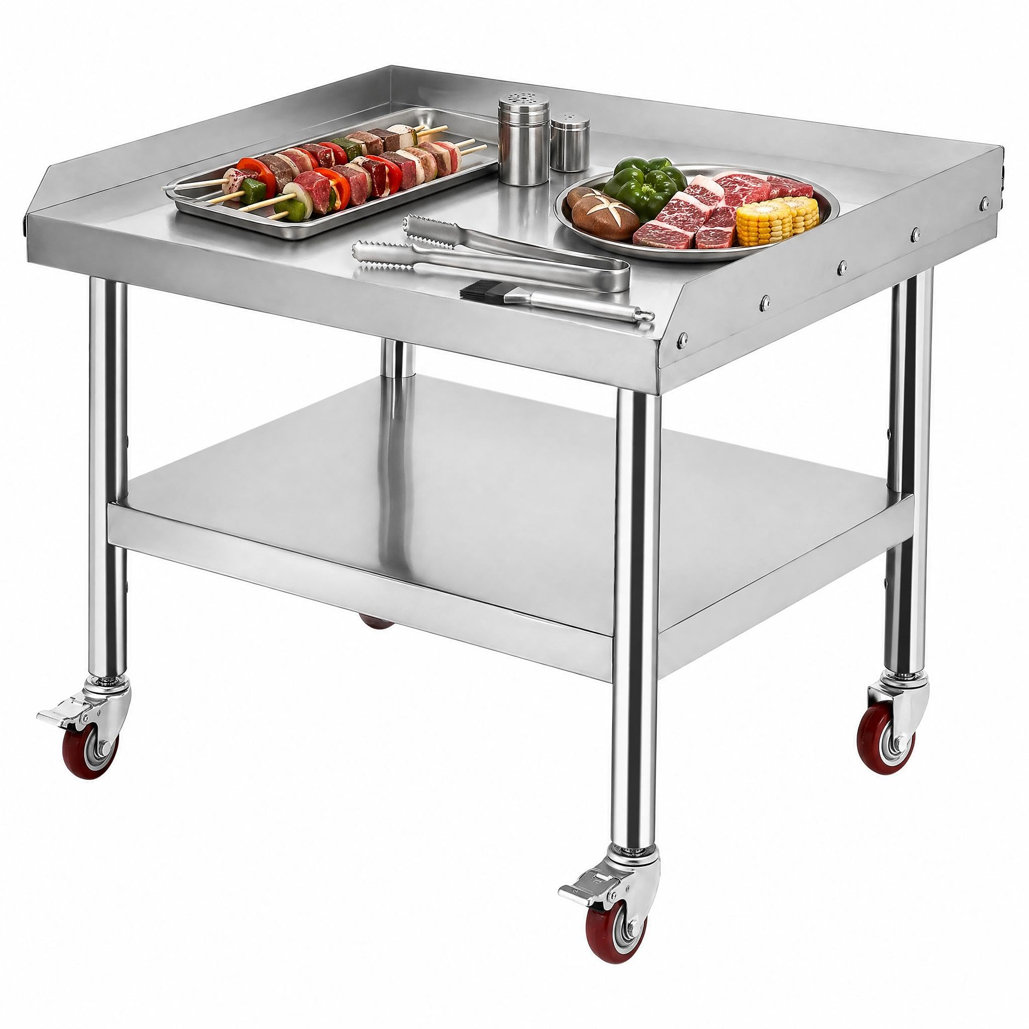Edelstahl-Arbeitstisch mit Gri – Commercial Kitchen Worktops Bewertung und Preis