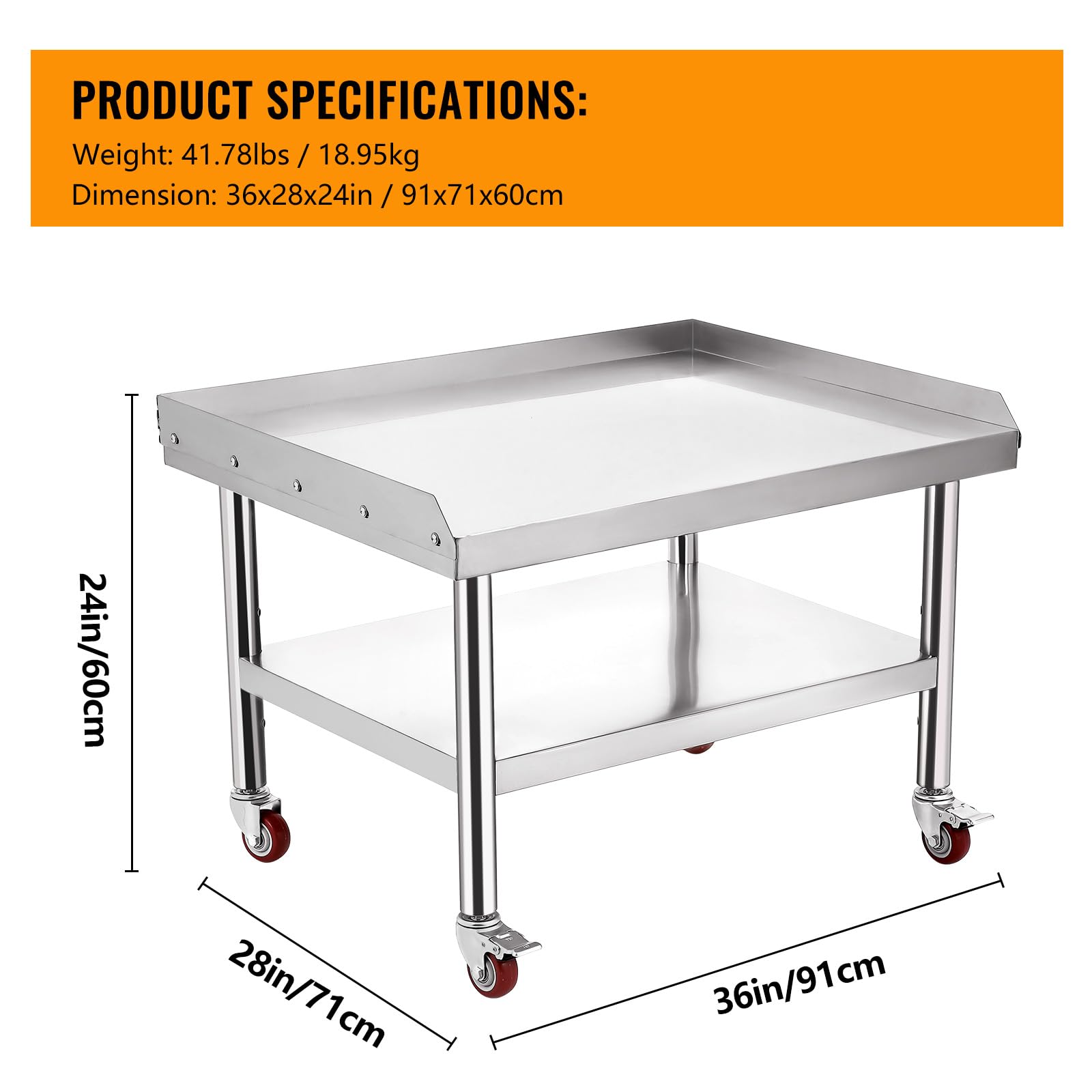 Edelstahl-Arbeitstisch mit Gri – Commercial Kitchen Worktops Bewertung und Preis